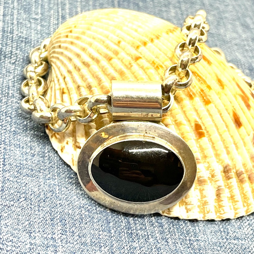 Heavy Sterling Pendant Necklace